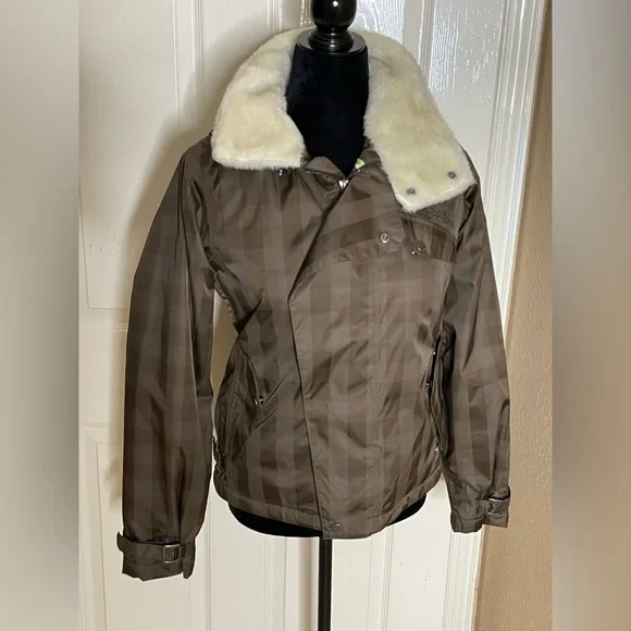 - Burton Duchess Women’s Plaid Brown Jacket Faux Fur XS​​​​​​​​​​​ - Picture 13 of 14